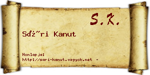 Sári Kanut névjegykártya